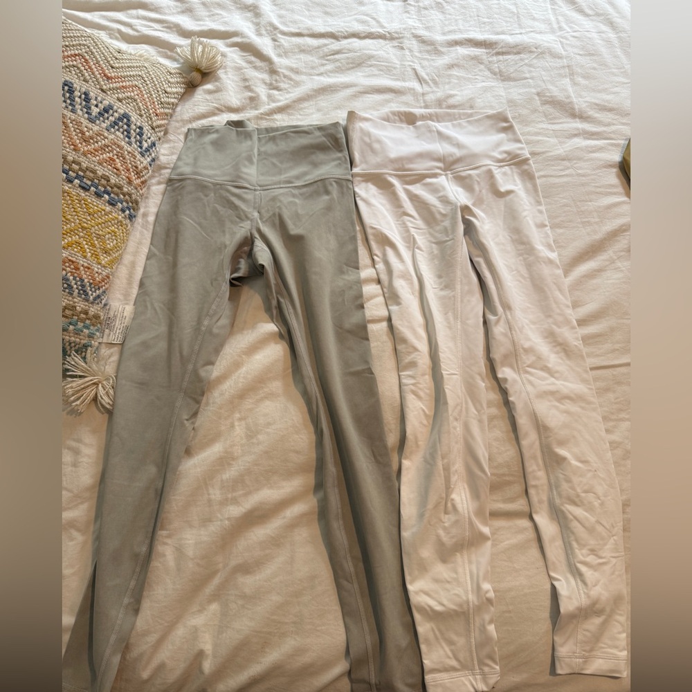 lululemon athletica Gray and White Leggings